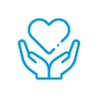 hands holding heart icon